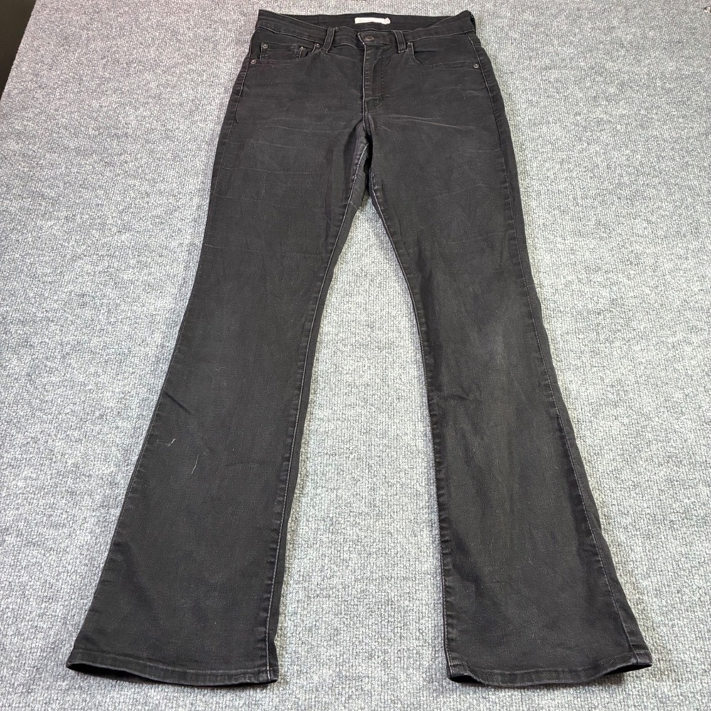 Levi's 725 High Rise Bootcut Jeans Womens 30x32 Black Stretch Denim